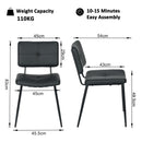 Set of 2 Modern Dining Chairs - Black