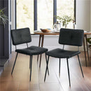 Set of 2 Modern Dining Chairs - Black
