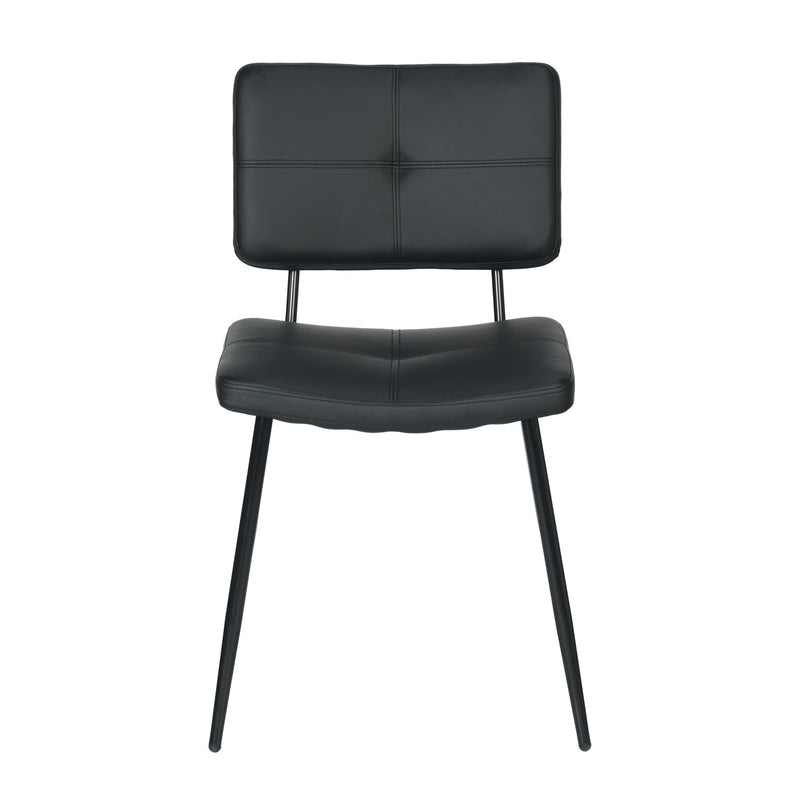 Set of 2 Modern Dining Chairs - Black