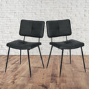 Set of 2 Modern Dining Chairs - Black