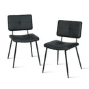Set of 2 Modern Dining Chairs - Black