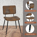 Modern Faux Leather Dining Chair with Black Metal Legs – Set of 4