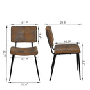 Modern Faux Leather Dining Chair with Black Metal Legs – Set of 4