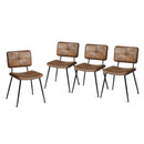 Modern Faux Leather Dining Chair with Black Metal Legs – Set of 4