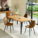 Set of 4 Modern Faux Suede Dining Chair with Metal Legs