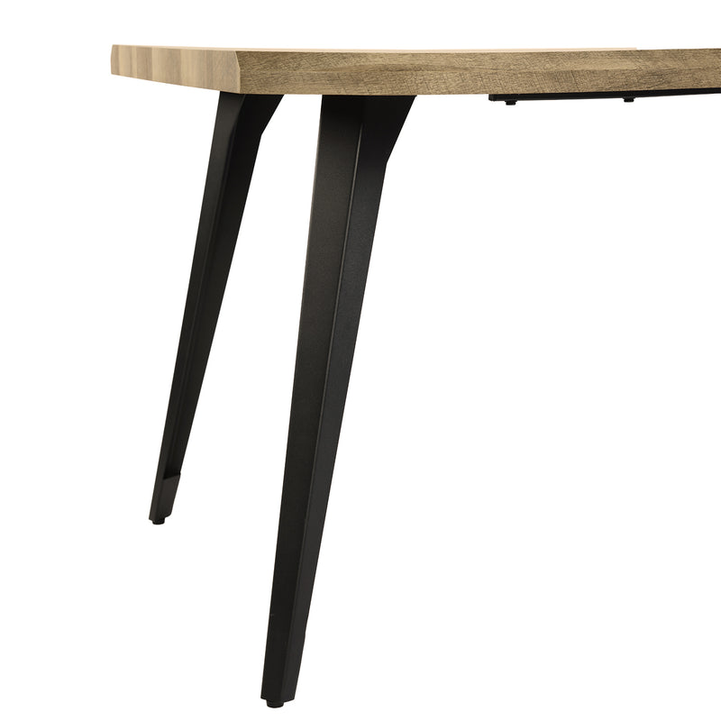 Lancelot 63" Walnut Dining Table for 6 – Modern Design with Black Metal Legs, Easy 20-Minute Assembly