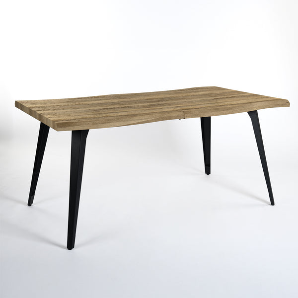 Lancelot 63" Walnut Dining Table for 6 – Modern Design with Black Metal Legs, Easy 20-Minute Assembly