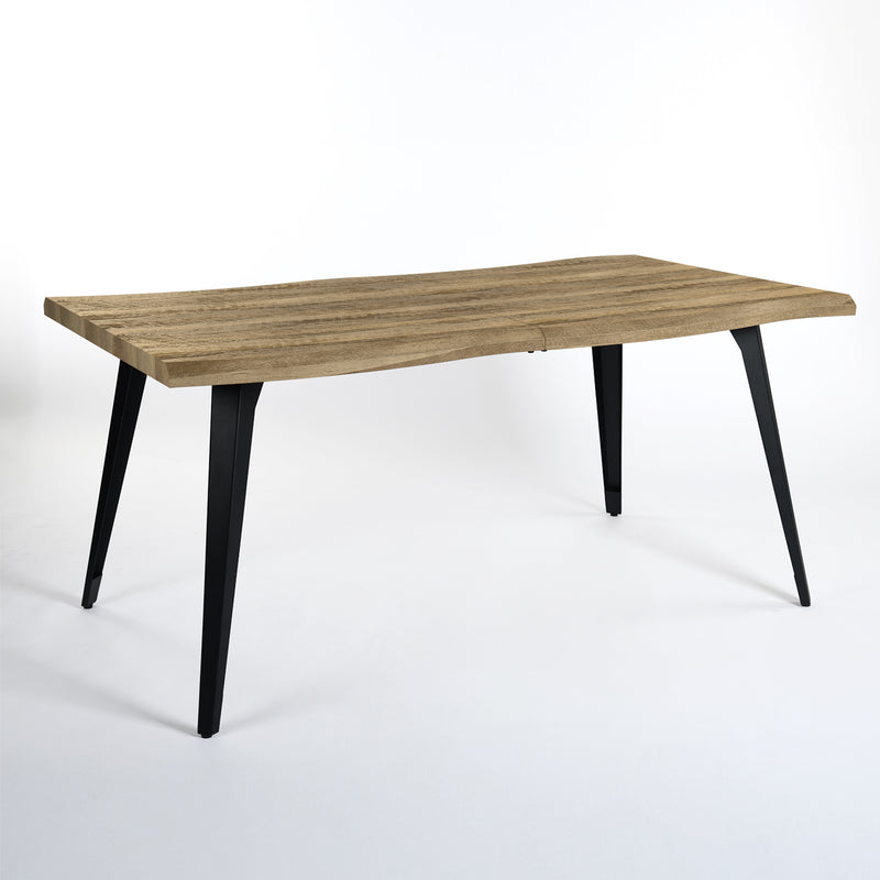 Lancelot 63" Walnut Dining Table for 6 – Modern Design with Black Metal Legs, Easy 20-Minute Assembly