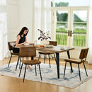 Lancelot 63" Walnut Dining Table for 6 – Modern Design with Black Metal Legs, Easy 20-Minute Assembly