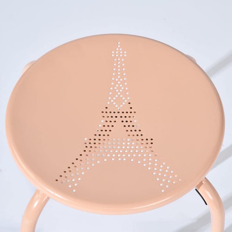 Set of 10 Eiffel Metal Stools – Stackable & Durable (Apricot, Blue, Grey)