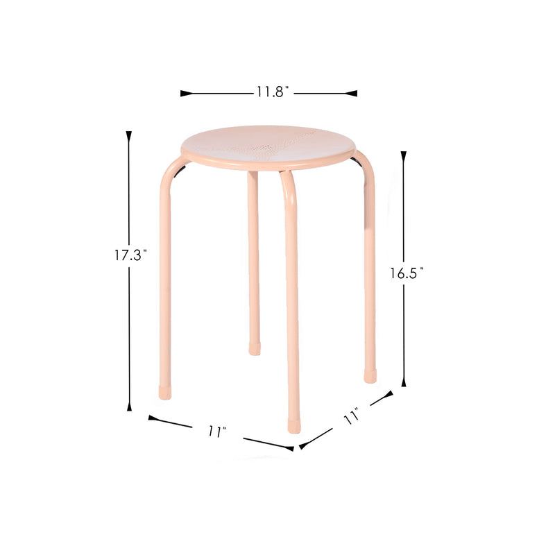 Set of 10 Eiffel Metal Stools – Stackable & Durable (Apricot, Blue, Grey)