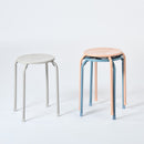 Set of 10 Eiffel Metal Stools – Stackable & Durable (Apricot, Blue, Grey)