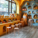 Set of 10 Eiffel Metal Stools – Stackable & Durable (Apricot, Blue, Grey)