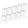 Set of 10 Eiffel Metal Stools – Stackable & Durable (Apricot, Blue, Grey)