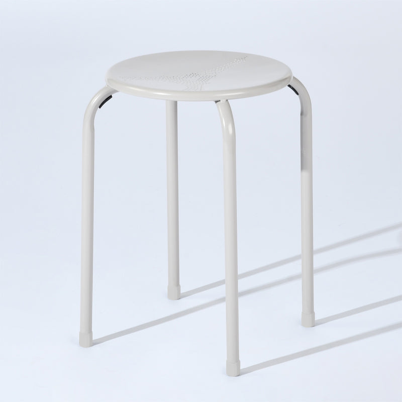 Set of 10 Eiffel Metal Stools – Stackable & Durable (Apricot, Blue, Grey)