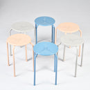 Set of 10 Eiffel Metal Stools – Stackable & Durable (Apricot, Blue, Grey)