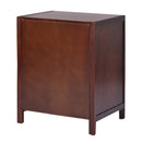 Modern Nightstand End Table – Solid Wood Legs, Open Storage & Deep Drawer (Brown)