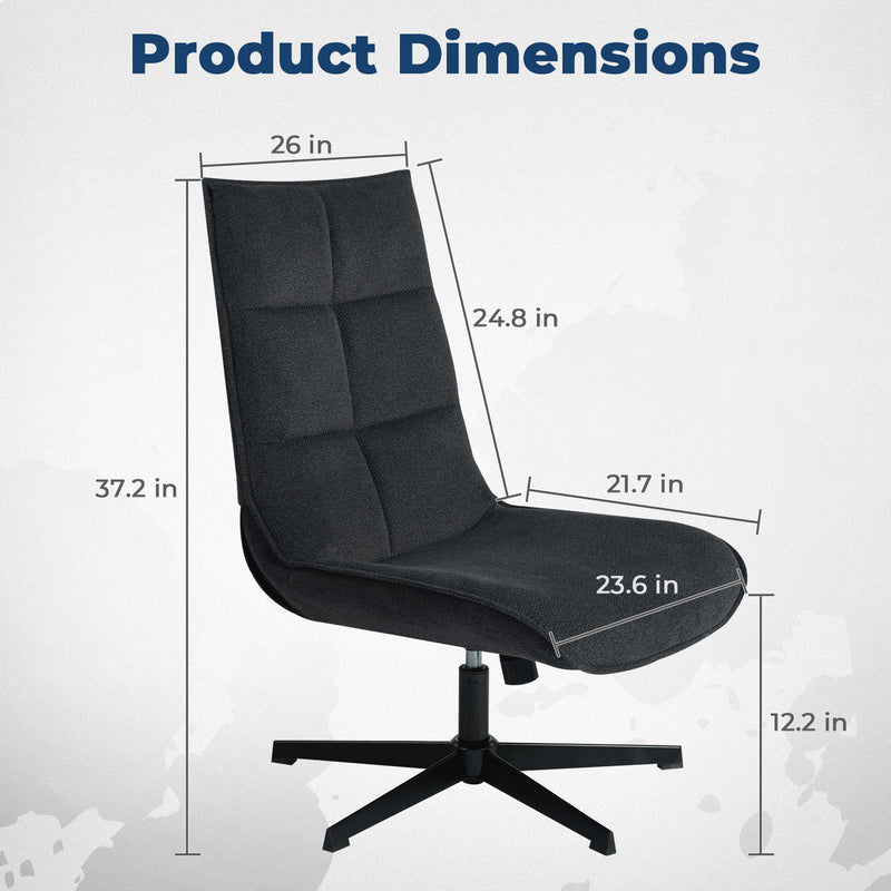 Lucks Fabric Swivel Accent Chair – Grey