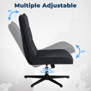 Lucks Fabric Swivel Accent Chair – Grey