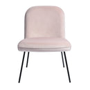 Set of 2 Modern Pink Velvet Accent Chair – Comfortable Cushioned Seat with Stylish Black Legs