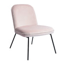Set of 2 Modern Pink Velvet Accent Chair – Comfortable Cushioned Seat with Stylish Black Legs