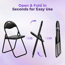 Sets of 2 & 4 Modern Black Folding Chair Set