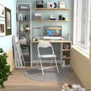 Set of 4 Foldable Grey Fabric Chair Set – GREY/PINK/BROWN