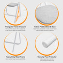 Set of 4 Foldable Grey Fabric Chair Set – GREY/PINK/BROWN