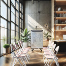 Set of 4 Foldable Grey Fabric Chair Set – GREY/PINK/BROWN