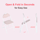 Set of 4 Foldable Grey Fabric Chair Set – GREY/PINK/BROWN