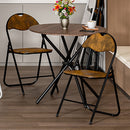 Set of 4 Foldable Grey Fabric Chair Set – GREY/PINK/BROWN