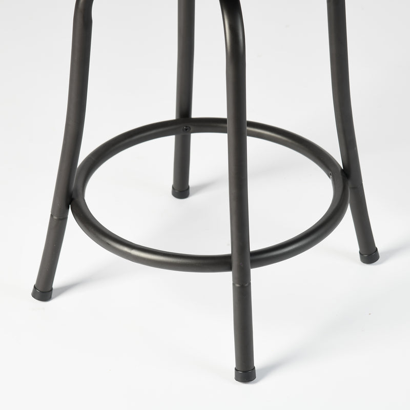 Adjustable 24/29In  Height Barstools - Elegant Metal Backrest & Comfortable Padded Seat