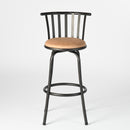 29" Set of 3 Swivel Bar Stools – Elegant Metal Backrest & Comfortable Padded Seat