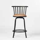 Set of 2 Swivel Counter Stools – 24" Seat Height, Ergonomic Design, Sturdy Metal Frame
