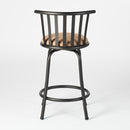 Adjustable 24/29In  Height Barstools - Elegant Metal Backrest & Comfortable Padded Seat