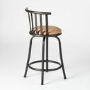 Set of 2 Swivel Counter Stools – 24" Seat Height, Ergonomic Design, Sturdy Metal Frame