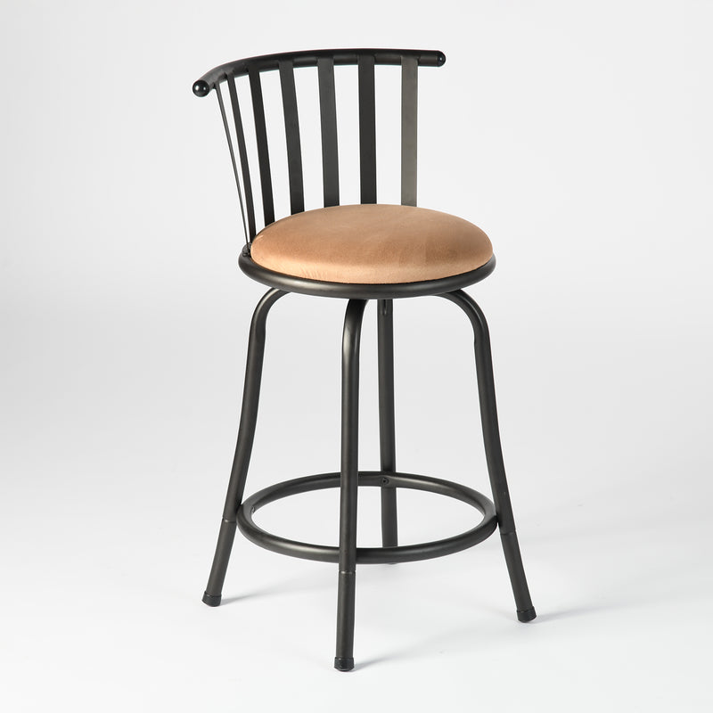 Set of 2 Swivel Counter Stools – 24" Seat Height, Ergonomic Design, Sturdy Metal Frame