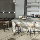 Adjustable 24/29In  Height Barstools - Elegant Metal Backrest & Comfortable Padded Seat