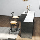 Set of 2 Swivel Counter Stools – 24" Seat Height, Ergonomic Design, Sturdy Metal Frame