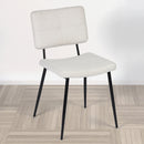 Modern 5-Piece Dining Set with Beige Upholstered Chairs