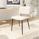 Modern 5-Piece Dining Set with Beige Upholstered Chairs