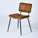 5-Piece Dining Set – Faux Marble Table with Brown Suede Chairs | Industrial & Stylish