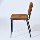 5-Piece Dining Set – Faux Marble Table with Brown Suede Chairs | Industrial & Stylish