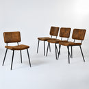 Modern Faux Leather Dining Chair with Black Metal Legs – Set of 4