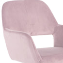 Modern Velvet Swivel Accent Chair with Chrome Base – Adjustable Height and Rolling Wheels, Blush/Rose