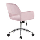 Modern Velvet Swivel Accent Chair with Chrome Base – Adjustable Height and Rolling Wheels, Blush/Rose