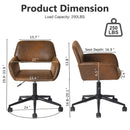 Adjustable 360° Swivel Office Chair - Ergonomic Design with Faux Suede Upholstery