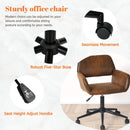 Adjustable 360° Swivel Office Chair - Ergonomic Design with Faux Suede Upholstery