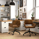 Adjustable 360° Swivel Office Chair - Ergonomic Design with Faux Suede Upholstery