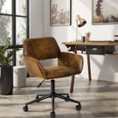 Adjustable 360° Swivel Office Chair - Ergonomic Design with Faux Suede Upholstery